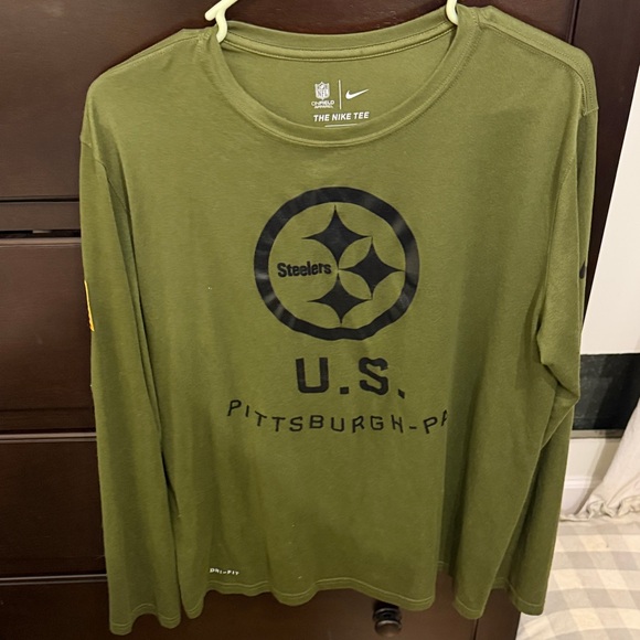 Nike Other - Nike Olive Green Long Sleeve Steelers Graphic Tee